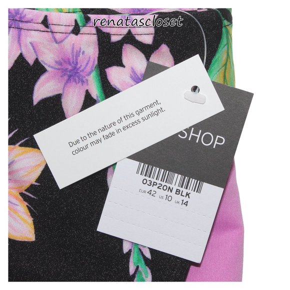 Topshop Women's Floral Frill Tanga Bikini Swim Bottoms NWT - Picture 7 of 10